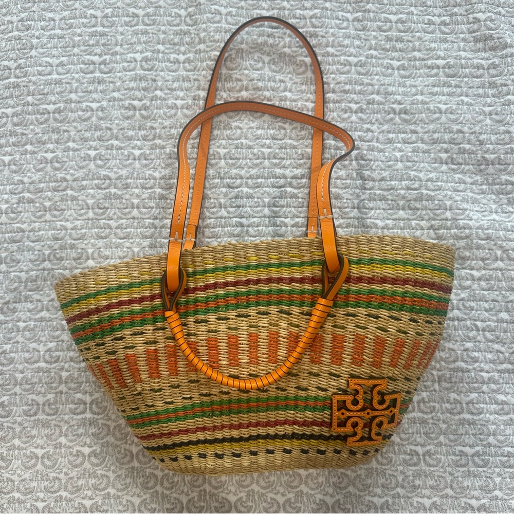 NWOT Tory Burch Ella Straw Basket Tote